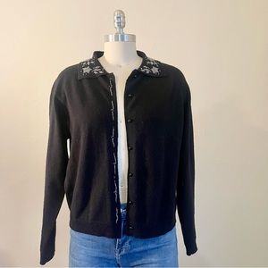Vintage Wool Beaded Cardigan